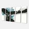 Designart - Geometric Black and Teal III - Modern & Contemporary Canvas Artwork